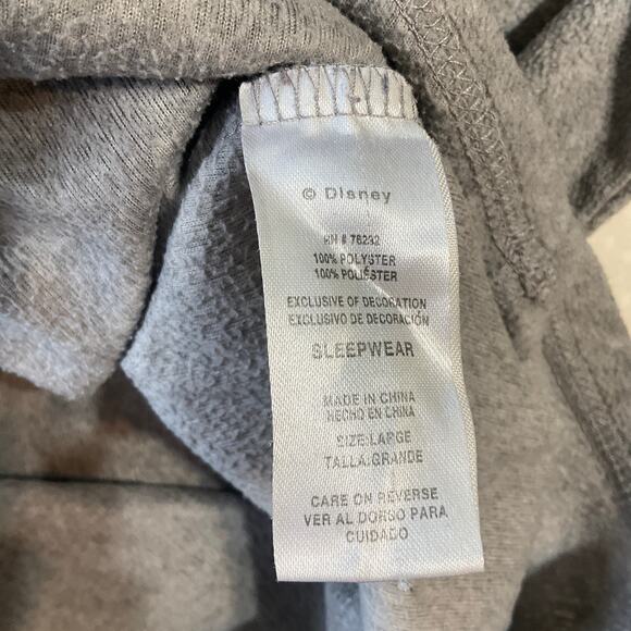 Disney Women Sleepwear L Gray Polka Dot Minnie Mouse Graphic Print Long Sleeve - Picture 3 of 6